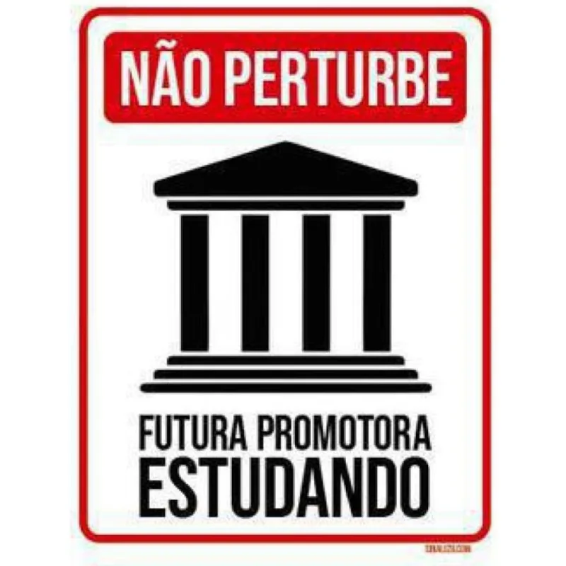 Kit 10 Placas Não Perturbe - Futura Promotora Estudando