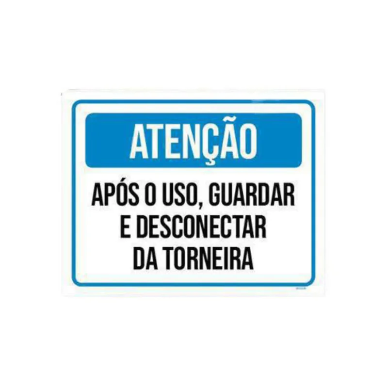 Kit 10 Placas Atenção Guardar Desconectar Torneira