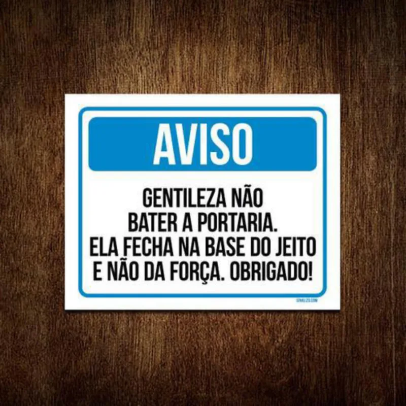 Kit 3 Placas Aviso Gentileza Não Bater A Porta