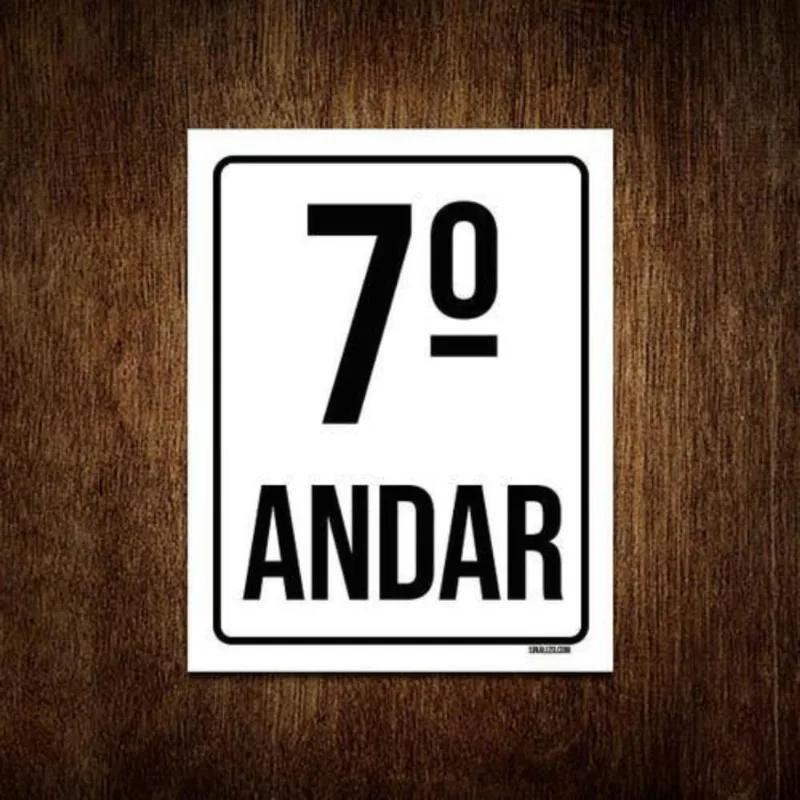 Kit 3 Placas Sinalização Ambiente Identificação 7º Andar