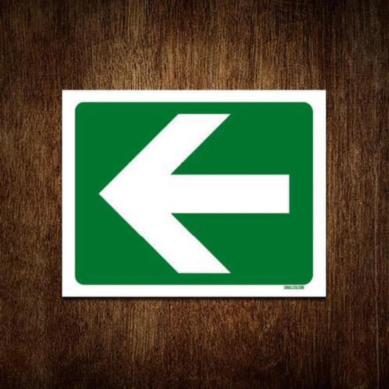 Kit 3 Placas Sinalização Ambiente Seta Esquerda