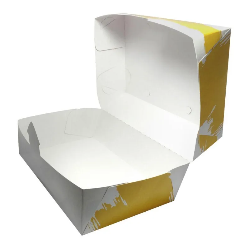 Embalagem Para Alimento Box Duplo Com Tampa Articulada Para Dois Hambúrgueres 25 Unidades - Não Informado - Utilidades Domesticas