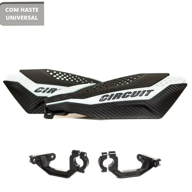 Protetor De Mão Circuit Dakar Universal Moto Big Trail Cores - Carbono E Branco