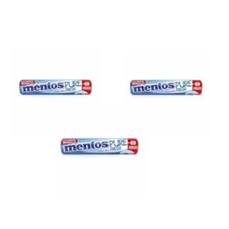03x Kit Mentos Pure Fresh Stick Mint 16gramas