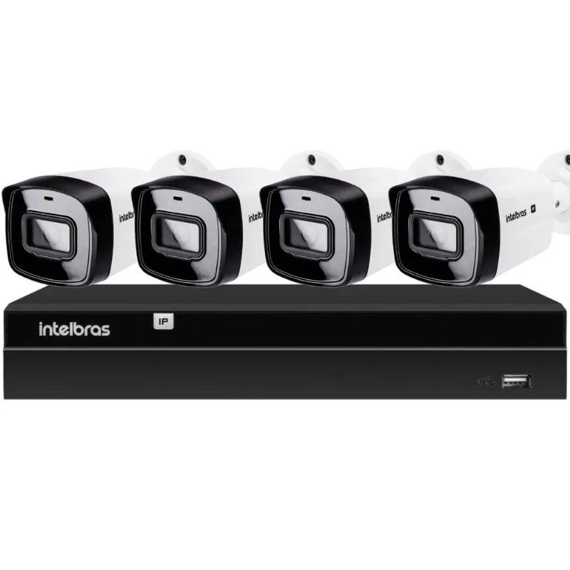 Kit CFTV 4 Câmeras IP Vipc 1230B Intelbras NVD 1404P S/HD