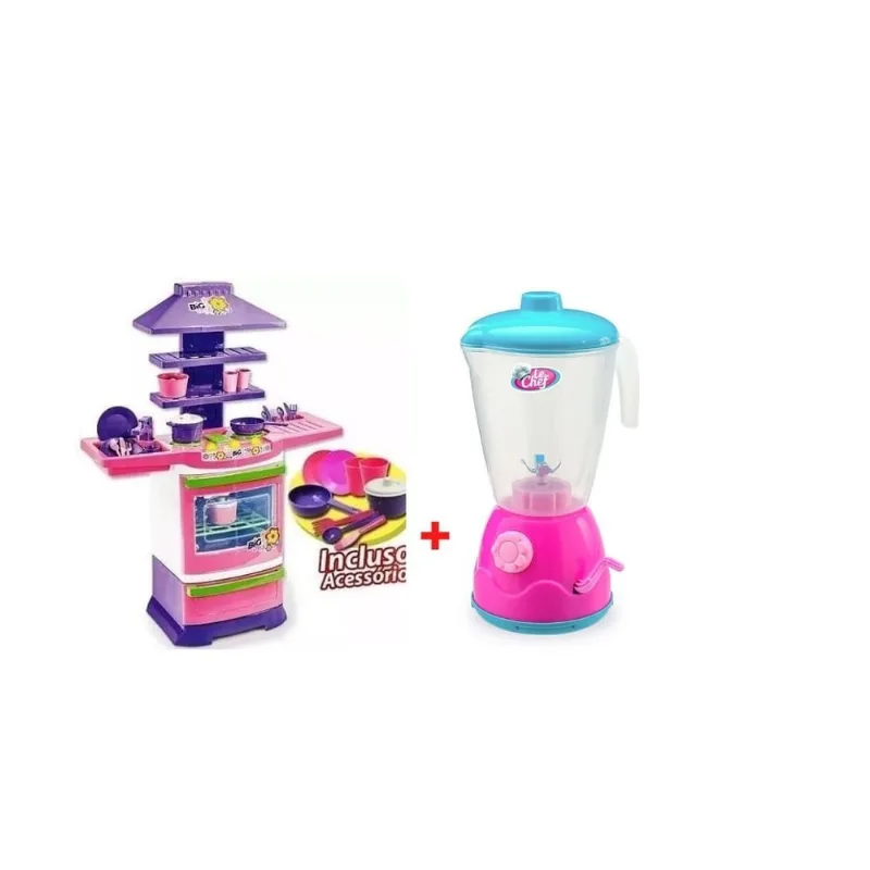 KIT COZINHA DE BRINQUEDO POLIPLAC COM LIQUIDIFICADOR USUAL
