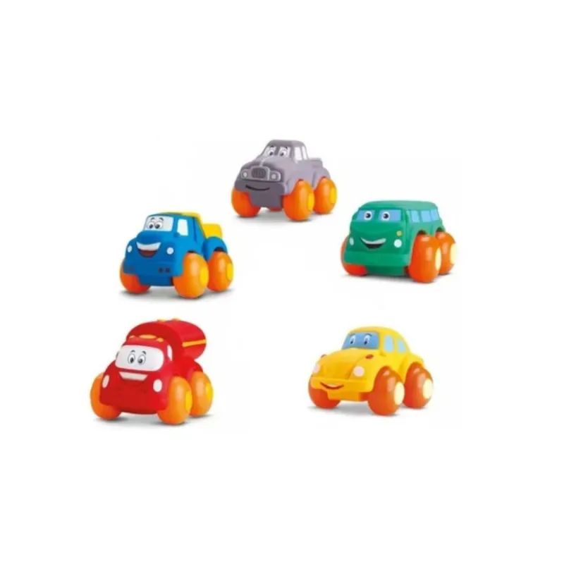 Kit com 5 carros coleção soft cars diver mordedor para bebe