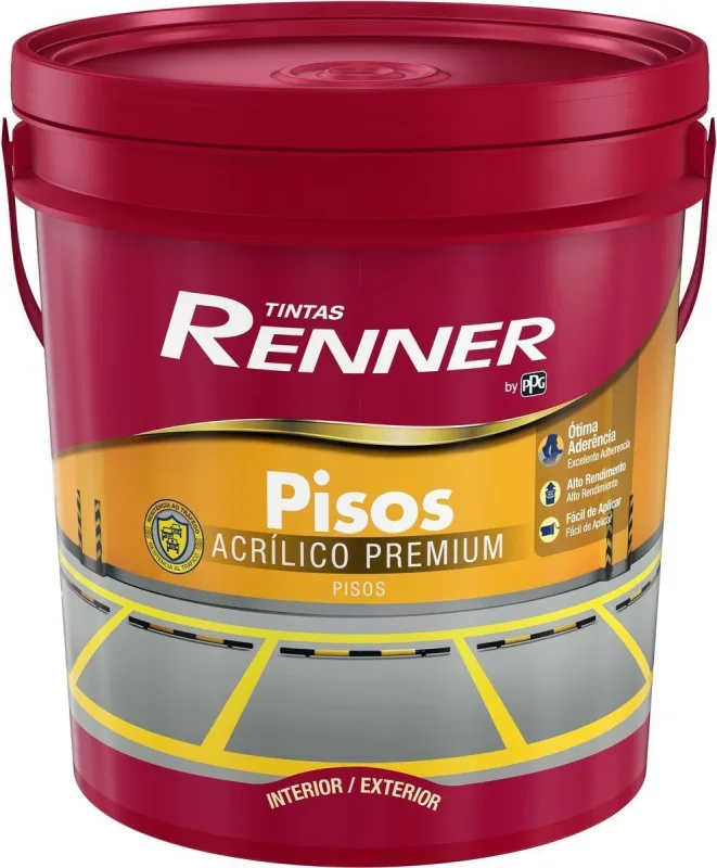 Tinta Para Piso Renner Acrílica Cinza Grafite 18L - Tintas Renner