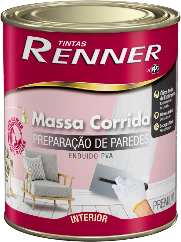 Massa Corrida Renner Extravinil Branca 1,25Kg - Diversos - Construção