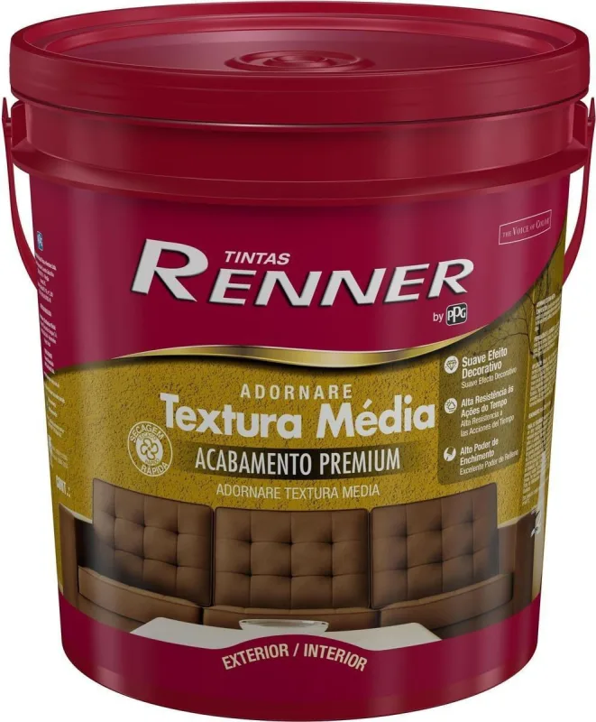 Textura Média Renner Adornare Branca 25Kg - Tintas Renner