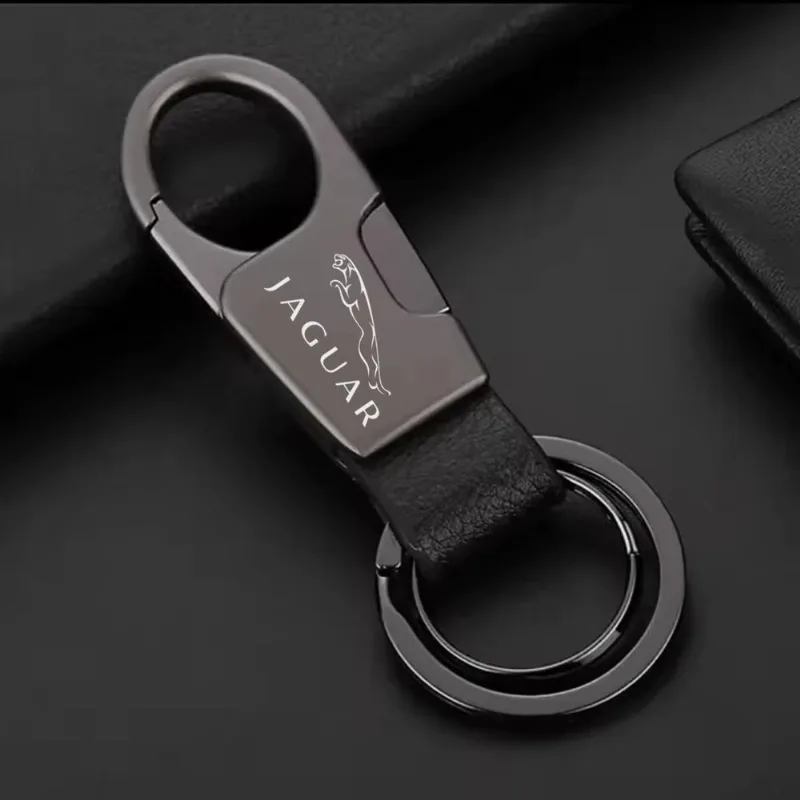 Chaveiro Para Jaguar Couro E Metal Luxo F-pace, Xe, Xf B
