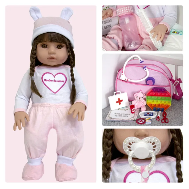 Boneca Bebe Reborn Realista Sonho de Amor Fada Madrinha Luxo