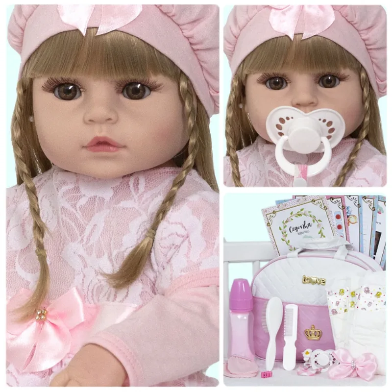 Boneca Bebê Reborn Menina Recem Nascida Realista Pode Banho