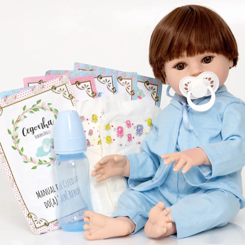 Boneco Reborn Baby Realista Corpo Vinil Siliconado + Roupão