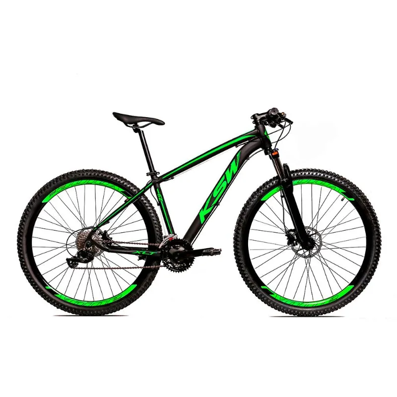 Bicicleta 29" KSW KRW18 24 Marchas Preto,Verde Fosco