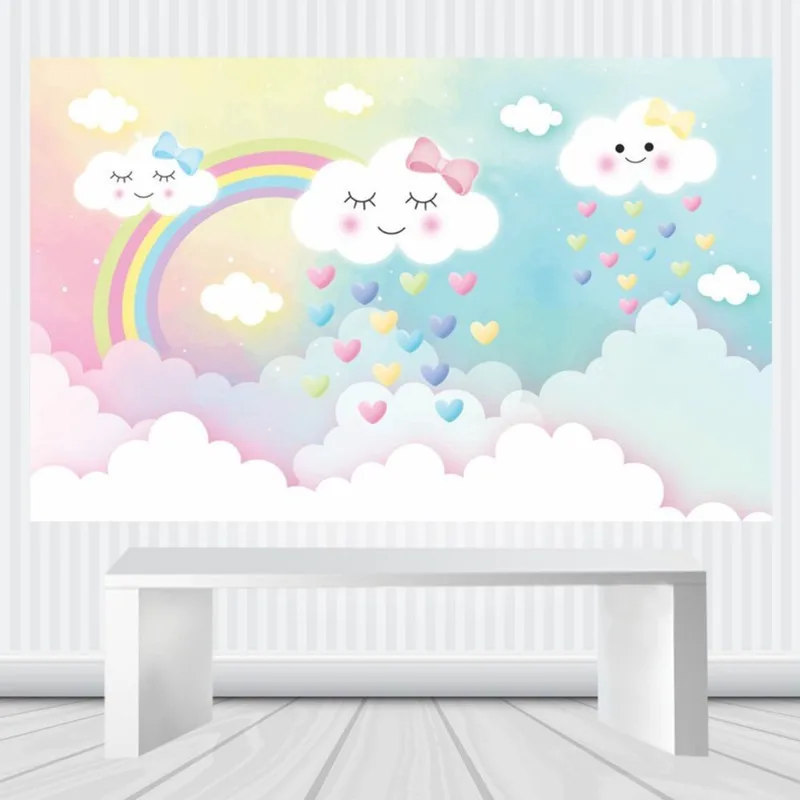 Decoração De Festa Painel Chuva De Amor 3 M X 1,8 M