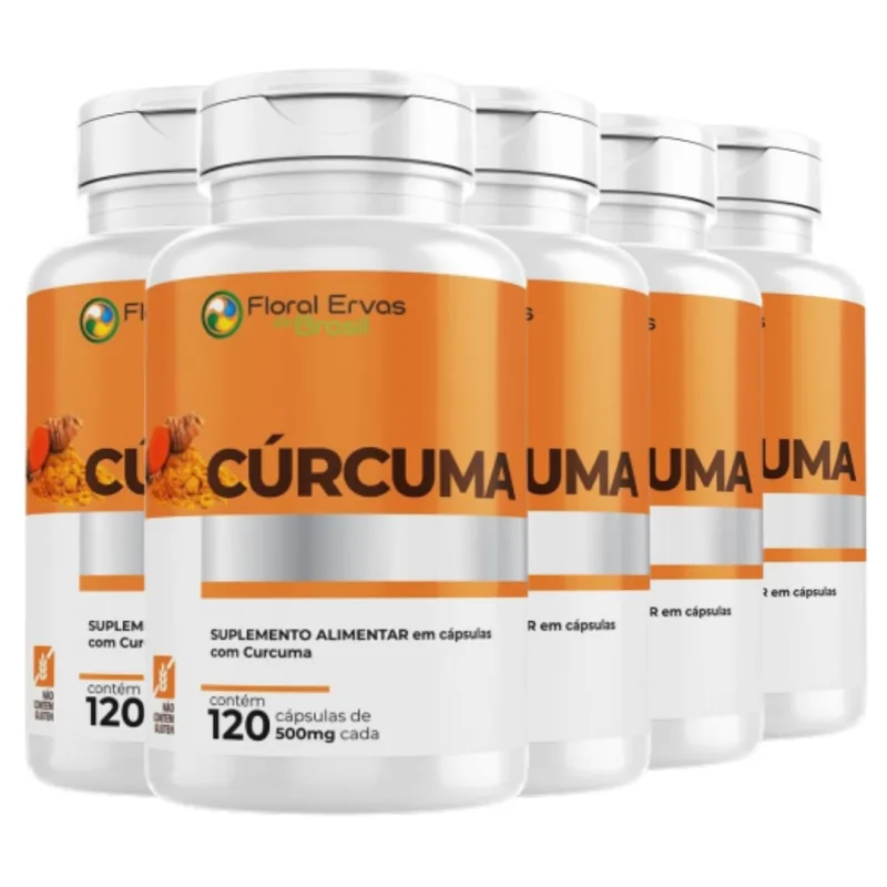 Cúrcuma 500 mg 5x 120 Cápsula Açafrão Tumérico Açafrão Índia - Não Informado - Suplementos Alimentares