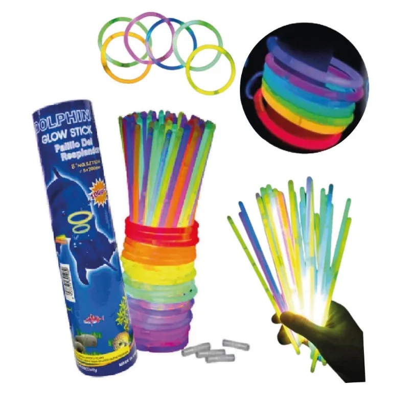 Kit 100 Pulseiras Neon Balada Brilho Fluorescente Festa