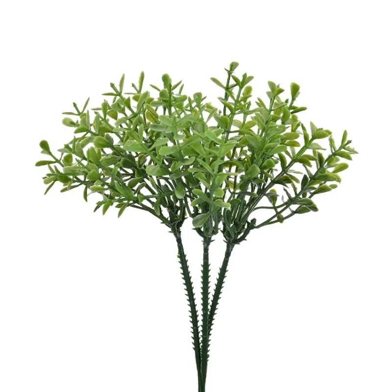 Pick Com Folhas Verdes Em Arame e Plastico 20cm
