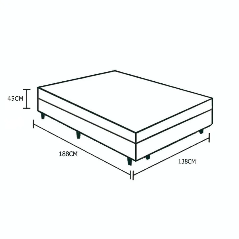 Cama Box Baú Casal Em Sued Cinza - 138x188 - OUTRAS - Móveis