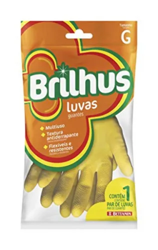 LUVA MULTIUSO AMARELA BRILHUS G - BRILHUS