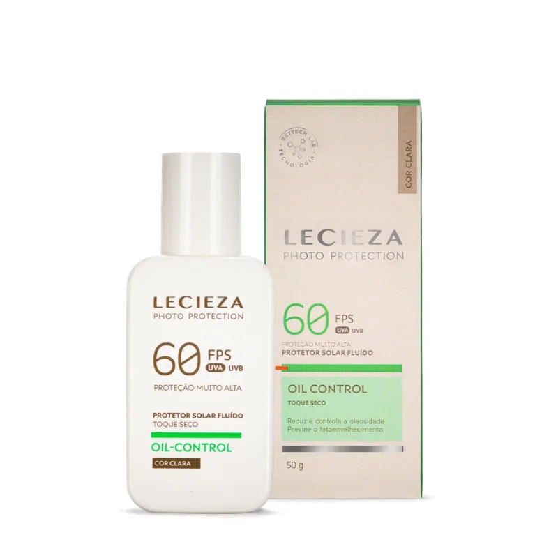 Protetor Solar Toque Seco FPS60 Oil-Control cor Clara Lecieza Photo Protection 50g