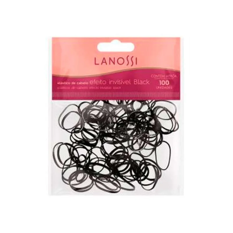 Elástico para Cabelo Lanossi Silicone Preto - LANOSSI - Higiene E Beleza