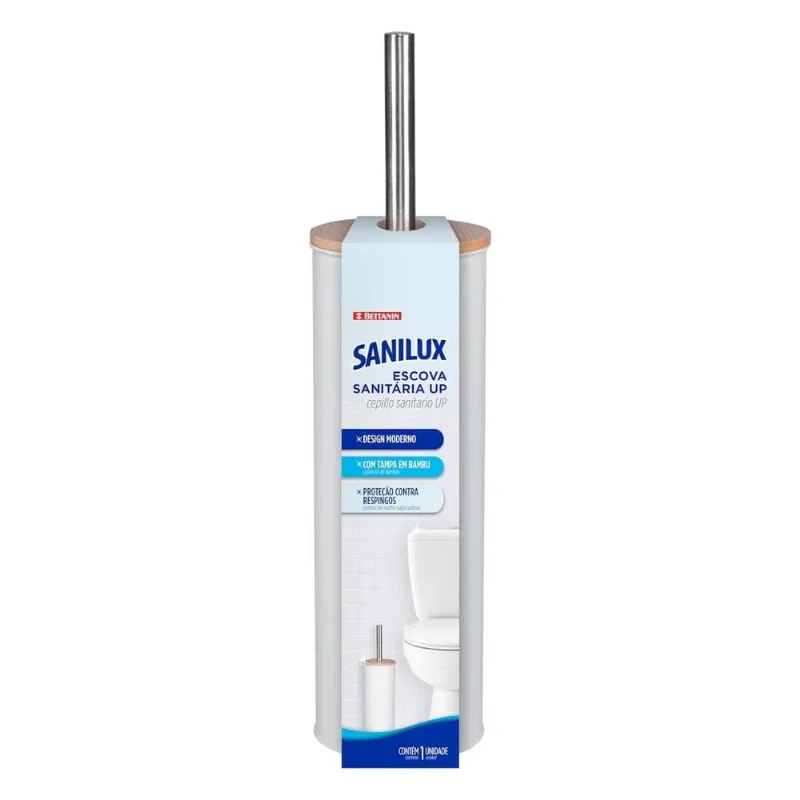 Escova Sanitária Bettanin Up Linha Sanilux Com Tampa De Bambu (MP)