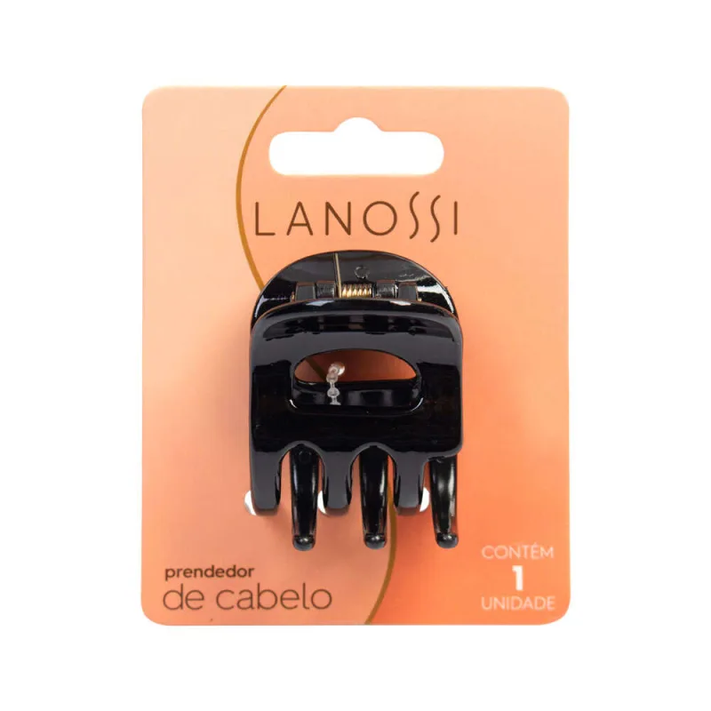 Prendedor de Cabelo Lanossi Preto - LANOSSI - Higiene E Beleza