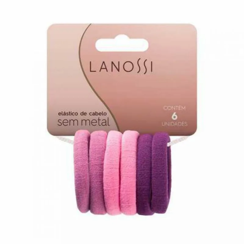 Elástico de Cabelo Lanossi Viole C/6 Unidades - Lanossi - Elástico De Cabelo