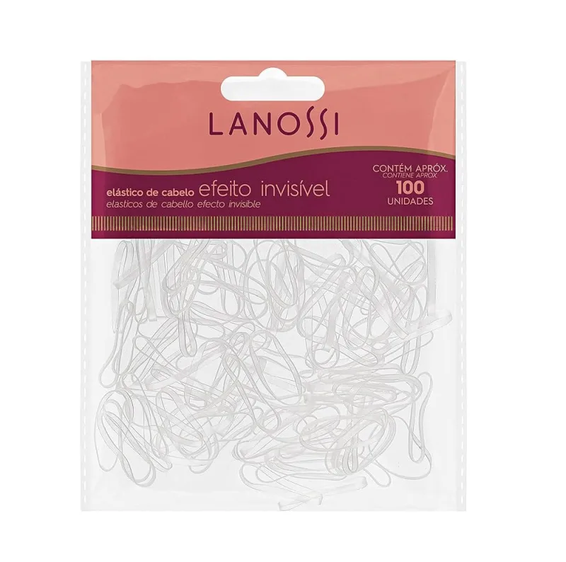 Elásticos de Silicone Transparente para Cabelo c/100 Unidades Lanossi - Lanossi - Elástico De Cabelo