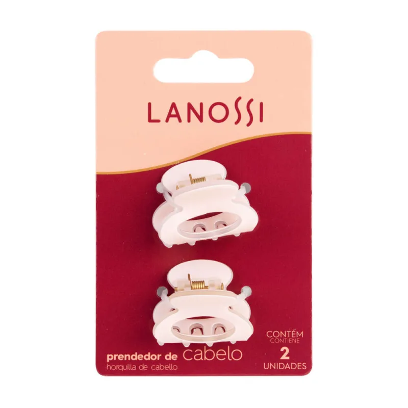 Prendedor de Cabelo Lanossi Rose Pequeno com 2 Unidades - LANOSSI - Higiene E Beleza