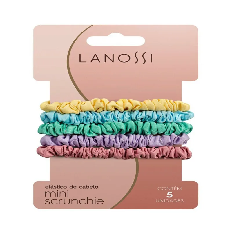 Elástico De Cabelo Lanossi Mini Scrunchie Ms Candy 5 Unidades
