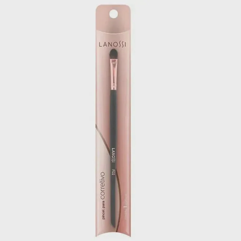 Pincel para Corretivo F02 Preto e Rose Metalizado Lanossi LS3018