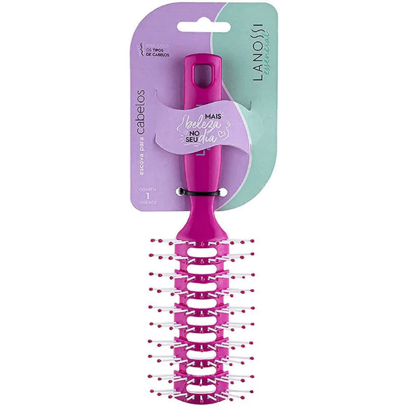 Escova p/ Cabelo Lanossi Ventilada Rosa