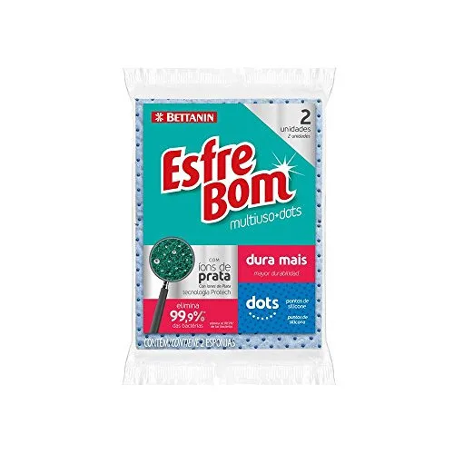 Esponja Bettanin Esfrebom Multi Uso Power Dots C/2 - BETTANIN - Limpeza