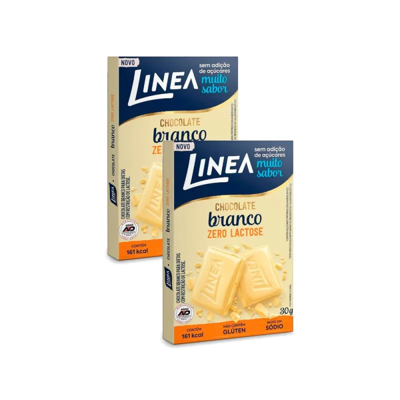 Kit 2 Chocolate Branco Linea Zero Lactose 30g - Não Informado - Mercearia