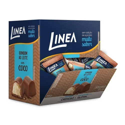 BOMBOM LINEA AO LEITE COM COCO 198G COM 18 UND - LINEA