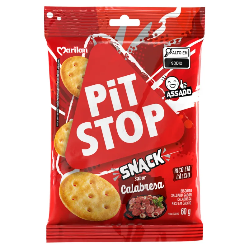 Biscoito Marilan Pit Stop Calabresa Pacote 60g - Marilan - Mercearia
