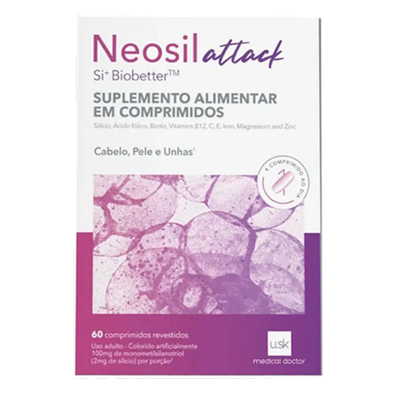 Suplemento Alimentar Neosil Attack Under Skin 60 Comprimidos