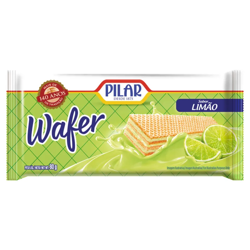 WAFER PILAR LIMAO 80G - Pilar - Mercearia