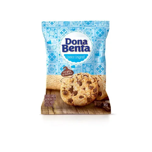 Biscoito Cookie Original Baunilha Com Gotas De Chocolate Dona Benta Pacote 32g - DONA BENTA - Mercearia