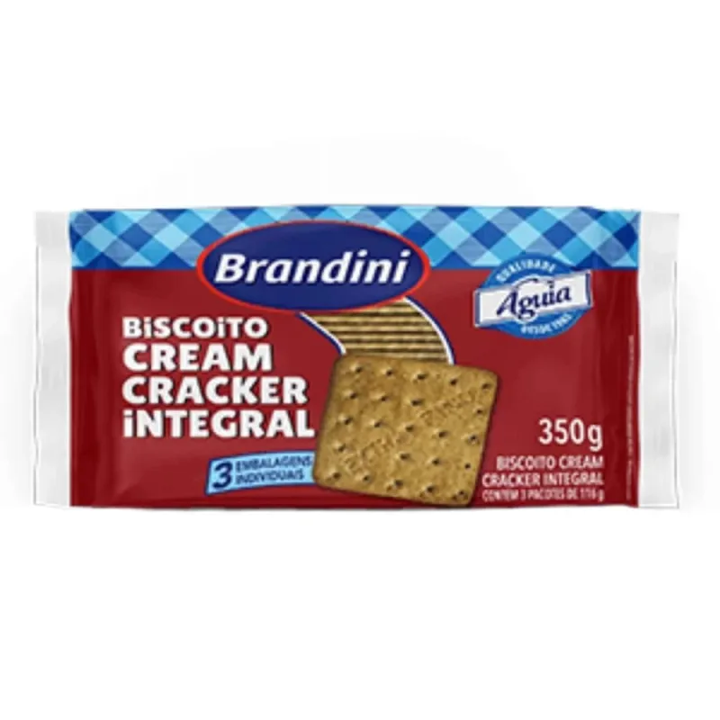 Biscoito Cream Cracker Brandini Integral 350g - Brandini - Mercearia