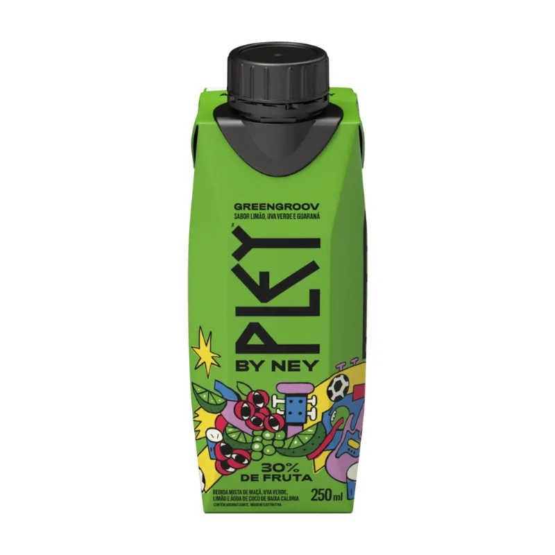 Bebida Mista Limão, Uva Verde e Guaraná Greengroov Pley by Ney 250ml
