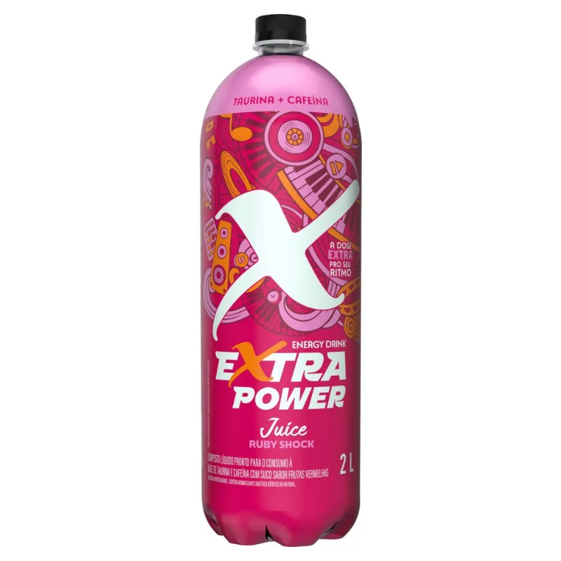 Energético Extra Power Juice Ruby Shock Pet 2 Litros