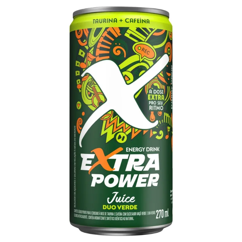 Energético Extra Power Juice Duo Verde Lata 270ml