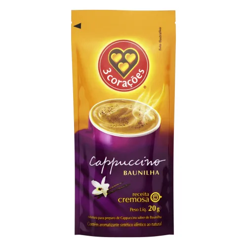 Cafe 3 Coracoes Cappuccino Baun 20 Grs - 3 CORACOES - Mercearia