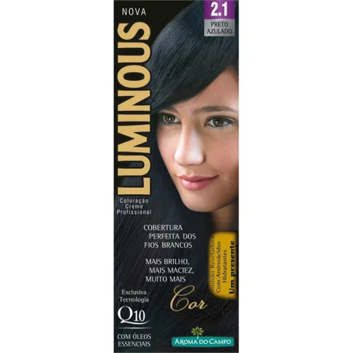 Tintura Permanente Luminous 2.1 Preto Azulado Unit - LUMINOUS - Higiene E Beleza