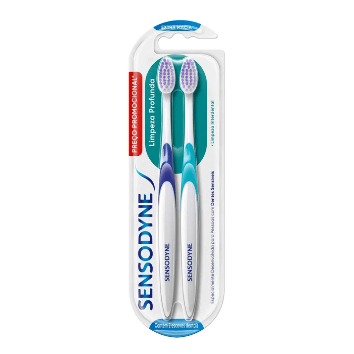Kit Escova de Dente Sensodyne Extra Macia Limpeza Profunda 2 Unidades - Sensodyne - Escova De Dente