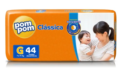 FRALDA DESCARTÁVEL INFANTIL POM POM CLÁSSICA G - POM POM